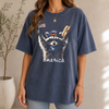 Bojjico Funny America Raccoon T-Shirt Unisex Retro Patriotic Meme Casual Tee Charcoal Grey Soft Cotton Blend Feral And Free 4th of July Shirt USA Independence Day 250 Years Backyard BBQ Stars Stripes Snacks Hot Dog Vintage Graphic Tee