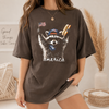 Bojjico Funny America Raccoon T-Shirt Unisex Retro Patriotic Meme Casual Tee Charcoal Grey Soft Cotton Blend Feral And Free 4th of July Shirt USA Independence Day 250 Years Backyard BBQ Stars Stripes Snacks Hot Dog Vintage Graphic Tee
