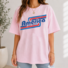 Bojjico America 250 Years Oversized Tee Retro Graphic T-Shirt For Women Y2K Streetwear Vintage Americana Purple Cotton Top 1776-2026 Semiquincentennial Patriotic Independence Day Shirt For Men And Women 4th Of July USA Flag Outfit