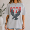 1776 Eagle Graphic Tee T-Shirt For Women Vintage Americana Retro Casual Cream Cotton Oversized Loose Fit Top 250th Anniversary American 4th of July USA Independence Day Semiquincentennial America 250 Patriotic Shirt
