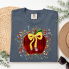 Bojjico Apple Paint Splatter Teacher Back To School Gift Graphic T-Shirt For Women Teachers Artsy Teacher Core Retro Beige Cotton Tee With Pencil Bow Cute Preppy Teacher Appreciation Shirt Kindergarten Educator Top First Day Meet Your Class Outfit