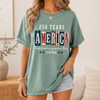 Bojjico America 250 Years God Shed His Grace On Thee Shirt Graphic T-Shirt For Women Vintage Americana Patriotic White Cotton Relaxed Fit Christian American Flag Tee 1776-2026 Semiquincentennial Fourth Of July Faith And Freedom USA Anniversary Apparel