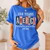 Bojjico America 250 Years God Shed His Grace On Thee Shirt Graphic T-Shirt For Women Vintage Americana Patriotic White Cotton Relaxed Fit Christian American Flag Tee 1776-2026 Semiquincentennial Fourth Of July Faith And Freedom USA Anniversary Apparel