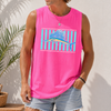 BojjiCo Retro Sailfish Shirt Tank Top for Men Coastal Tropical Beachcore Aesthetic Purple Cotton Teal Pink Graphic Deep Sea Fishing Beach Vacation Apparel Sleeveless Marlin Sportfishing Vintage Fisherman Dad Gifts Summer Graphic Tee