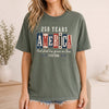 Bojjico America 250 Years God Shed His Grace On Thee Shirt Graphic T-Shirt For Women Vintage Americana Patriotic White Cotton Relaxed Fit Christian American Flag Tee 1776-2026 Semiquincentennial Fourth Of July Faith And Freedom USA Anniversary Apparel