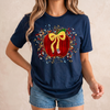 Bojjico Apple Paint Splatter Teacher Back To School Gift Graphic T-Shirt For Women Teachers Artsy Teacher Core Retro Beige Cotton Tee With Pencil Bow Cute Preppy Teacher Appreciation Shirt Kindergarten Educator Top First Day Meet Your Class Outfit