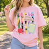 Bojjico You Can Do Hard Things Crayons Graphic T-Shirt Teacher School Counselor Women Teachercore Motivational Colorful Whimsical Retro Yellow Cotton Top Back To School Pencil Apple STAAR Testing Inspirational Gift Apparel