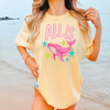 All Is Whale Oversized Graphic T-Shirt Y2K Preppy Casual Aesthetic Blend  Graphic Top Star Print Short Sleeve Bikini Cover Cute Summer Everyday Style Loungewear Biker Shorts Outfit