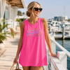 BojjiCo Catch Ya Later Fishing Theme Women's Tank Top Sleeveless Shirt Coastal Summer Preppy Beach Aesthetic White Cotton Blend Top Lake Life Vacation Outfit Funny Lure Graphic Tee Cute Outdoor Casual Trendy Summer Apparel