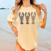 Preppy Patterned Lobster Graphic Tee T-Shirt Coastal Grandmother Beachy Aesthetic Summer Vacation Breathable Blend Oversized Fit Short Sleeve Top Leopard Checkerboard Polka Dot Print