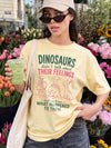 BojjiCo Funny Dinosaurs Didn't Talk About Their Feelings Graphic Tee Oversized T-Shirt for Women Men Retro Mental Health Awareness Mint Green Cotton School Counselor Shirt Social Worker Therapist Back to School Top