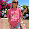 BojjiCo Trendy Kiss My Bass Graphic T-Shirt For Women Preppy Coquette Y2K Aesthetic Pink Cotton Blend Funny Fishing Gifts Vintage Fisher Tee Summer Tops Limited Edition Birthday Gift For Her Unisex Streetwear Garment Casual Crewneck T-Shirt