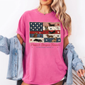 BojjiCo Paws And Stripes Forever Dachshund Edition Graphic T-Shirt For Women And Dog Moms Patriotic Americana Preppy Aesthetic Cream Cotton Tee 4th Of July USA American Flag Wiener Dog Independence Day Summer Humor Gift Shirt