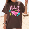 All Is Whale Oversized Graphic T-Shirt Y2K Preppy Casual Aesthetic Blend  Graphic Top Star Print Short Sleeve Bikini Cover Cute Summer Everyday Style Loungewear Biker Shorts Outfit
