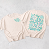 Seashell Girl Trip Graphic Tee T-Shirt For Beachcore Preppy Coastal Aesthetic Cotton Front And Back Coastal Beach Shell Print Vacation Summer Tee Shirt Starfish Top