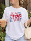 BojjiCo She's From Texas I Can Tell Graphic T-Shirt For Women Western Cowgirl Coquette Aesthetic Southern Pride Light Blue Cotton Tee Country Music Concert Outfit Rodeo Tops Retro Texas Girl Hometown Vibes Apparel Summer