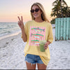 BojjiCo Preppy Summer Rainbow Trout Fishing Graphic T-Shirt for Women Oversized Coastal Beach Retro Fish Shirt Bright Pastel Mint Cotton Tee Maximalist Outdoor Girls Fish Too Apparel Trendy Summer Vacation Outfit Top