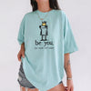 BojjiCo Crown Frog Be You The World Will Adjust T-Shirt Unisex Japanese Streetwear Vintage Stays True To Self Washed Aesthetic Light Beige Cotton Graphic Tee Grumpy Frog Novelty Meme Shirt For Casual Everyday Wear