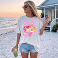 BojjiCo Kiss My Bass Graphic T-Shirt Unisex Y2K Preppy Retro Coquette Aesthetic Light Blue Cotton Blend Tee Pink Heart Sunglasses Fish Design Vintage Style Fisher Apparel Birthday Gift For Anglers Summer Outdoors Vacation Wear