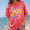 BojjiCo Talk Bassy To Me Meme Bass Fishing Shirt Neon Bass Fish Sublimation Tee Funny Fishing Graphic Beach Vacation T-Shirt Preppy Colorful Fish T-Shirt Design Trendy Fishing Oversized Top