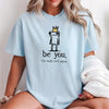 BojjiCo Crown Frog Be You The World Will Adjust T-Shirt Unisex Japanese Streetwear Vintage Stays True To Self Washed Aesthetic Light Beige Cotton Graphic Tee Grumpy Frog Novelty Meme Shirt For Casual Everyday Wear