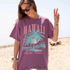 BojjiCo Hawaii Shirt Aloha State Shirt Trendy Summer Tees Retro Summer Shirt Hawaiian Shirt Cute Coconut Tree Top Beach Tee Beach Lover Gifted Graphic T-Shirt Oversized Aesthetic Pastel Top