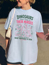 BojjiCo Funny Dinosaurs Didn't Listen To Their Nurses And We Know What Happened To Them Oversized T-Shirt For Women RN Pediatric NICU Retro Preppy Pastel Cream Cotton Crewneck Shirt Medical Humor Graduation Gift Coquette Snarky Nurse Apparel Tops