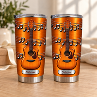 Personalized Acoustic Guitar Music Tumbler Custom Name Guitarist Gift - main design