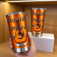 Personalized Acoustic Guitar Music Tumbler Custom Name Guitarist Gift - product view 4