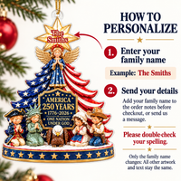 America 250 Angel Tree Ornament - product detail 2