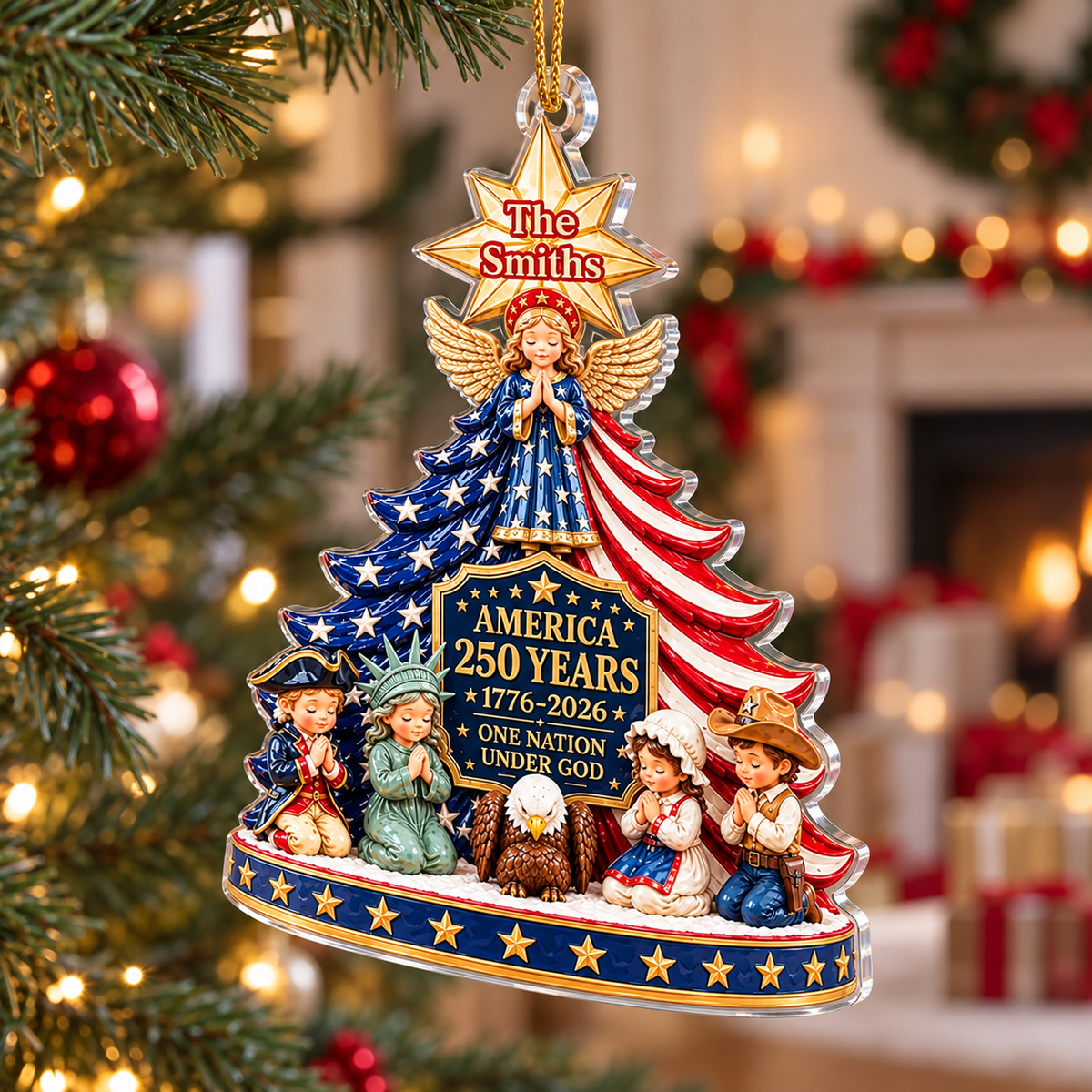 America 250 Angel Tree Ornament - product detail 3