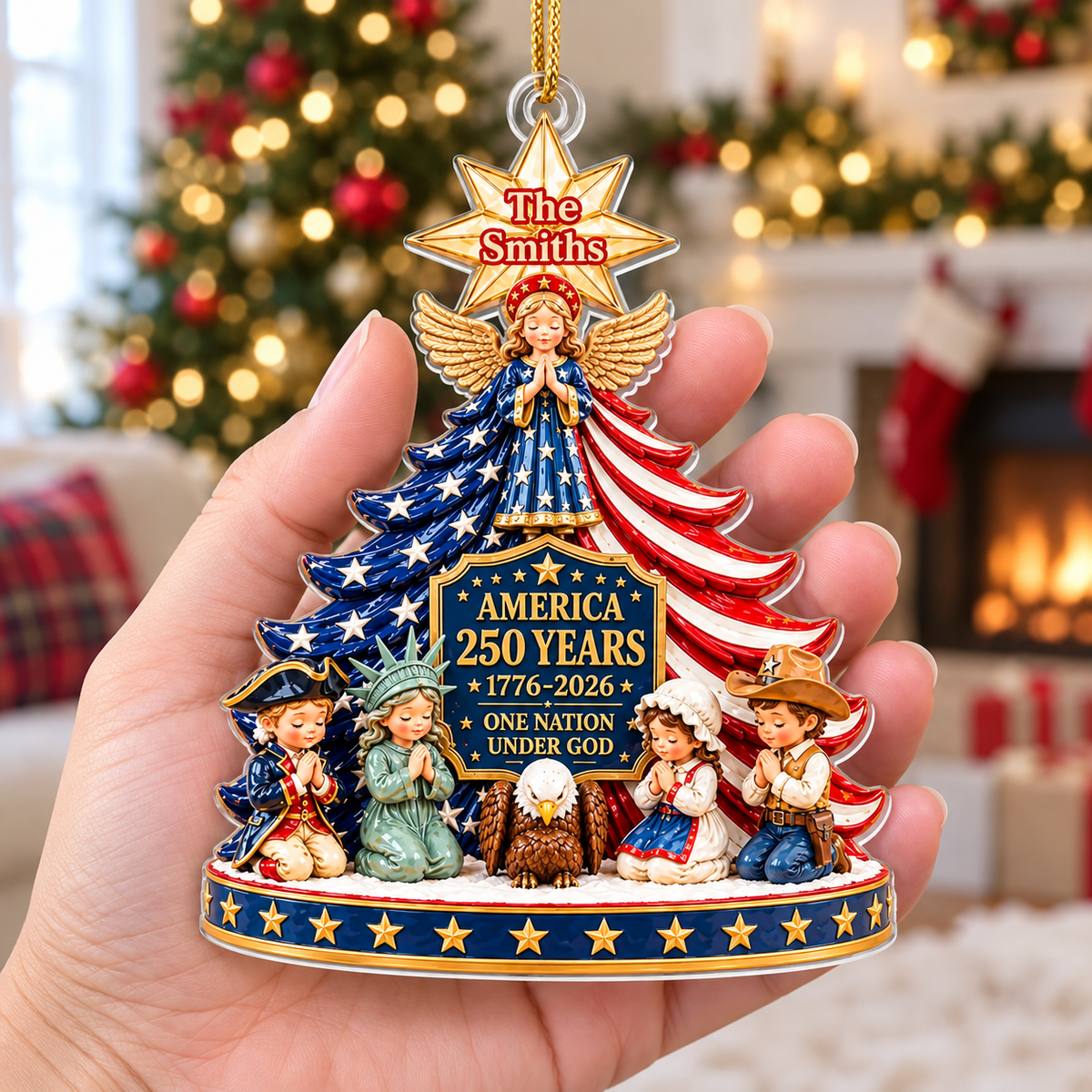 America 250 Angel Tree Ornament - product detail 4