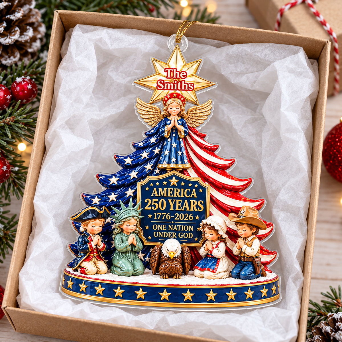 America 250 Angel Tree Ornament - product detail 5