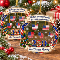 Personalized America 250 Family State Ornament Long Distance Christmas Gift - product view 3