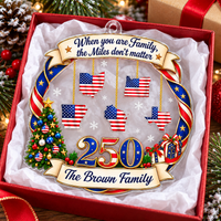 Personalized America 250 Family State Ornament Long Distance Christmas Gift - product view 4