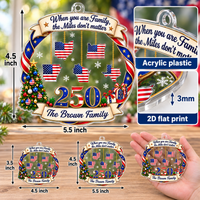 Personalized America 250 Family State Ornament Long Distance Christmas Gift - product view 6