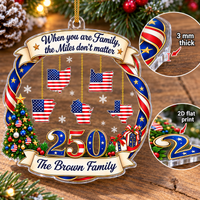 Personalized America 250 Family State Ornament Long Distance Christmas Gift - product view 7