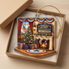 Customer in Austin, Texas wearing America 250th Anniversary Acrylic Ornament, Personalized Family Name Patriotic Christmas Holiday Dec