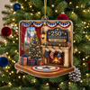 Customer in Austin, Texas wearing America 250th Anniversary Acrylic Ornament, Personalized Family Name Patriotic Christmas Holiday Dec