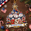 Customer in Austin, Texas wearing America 250th Anniversary Ornament Patriotic Christmas Tree Snowmen Personalized Gift