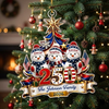 Close-up of America 250th Anniversary Ornament Patriotic Christmas Tree Snowmen Personalized Gift for streetwear fans in Austin, Texas