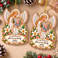 Personalized Angel Memorial Photo Ornament Custom Name Remembrance Gift - product view 4