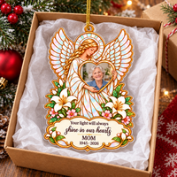 Personalized Angel Memorial Photo Ornament Custom Name Remembrance Gift - product view 5