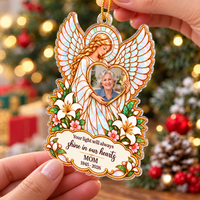 Personalized Angel Memorial Photo Ornament Custom Name Remembrance Gift - product view 6
