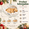 Close-up of Angel Wings Sleeping Dog Ornament Personalized Pet Memorial Gift Rainbow Bridge Christmas Keepsake for streetwear fans in Austin, Texas