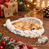 Customer in Austin, Texas wearing Angel Wings Sleeping Dog Ornament Personalized Pet Memorial Gift Rainbow Bridge Christmas Keepsake