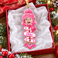 Personalized Baby Photo Christmas Ornament Custom Name Holiday Keepsake - product view 4