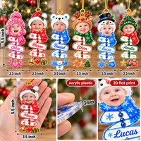 Personalized Baby Photo Christmas Ornament Custom Name Holiday Keepsake - product view 6
