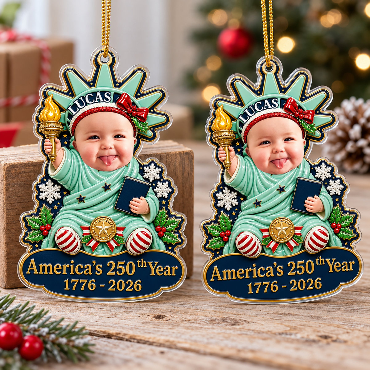 Baby Photo Liberty America 250 Ornament - product detail 5