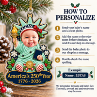 Baby Photo Liberty America 250 Ornament - product detail 8